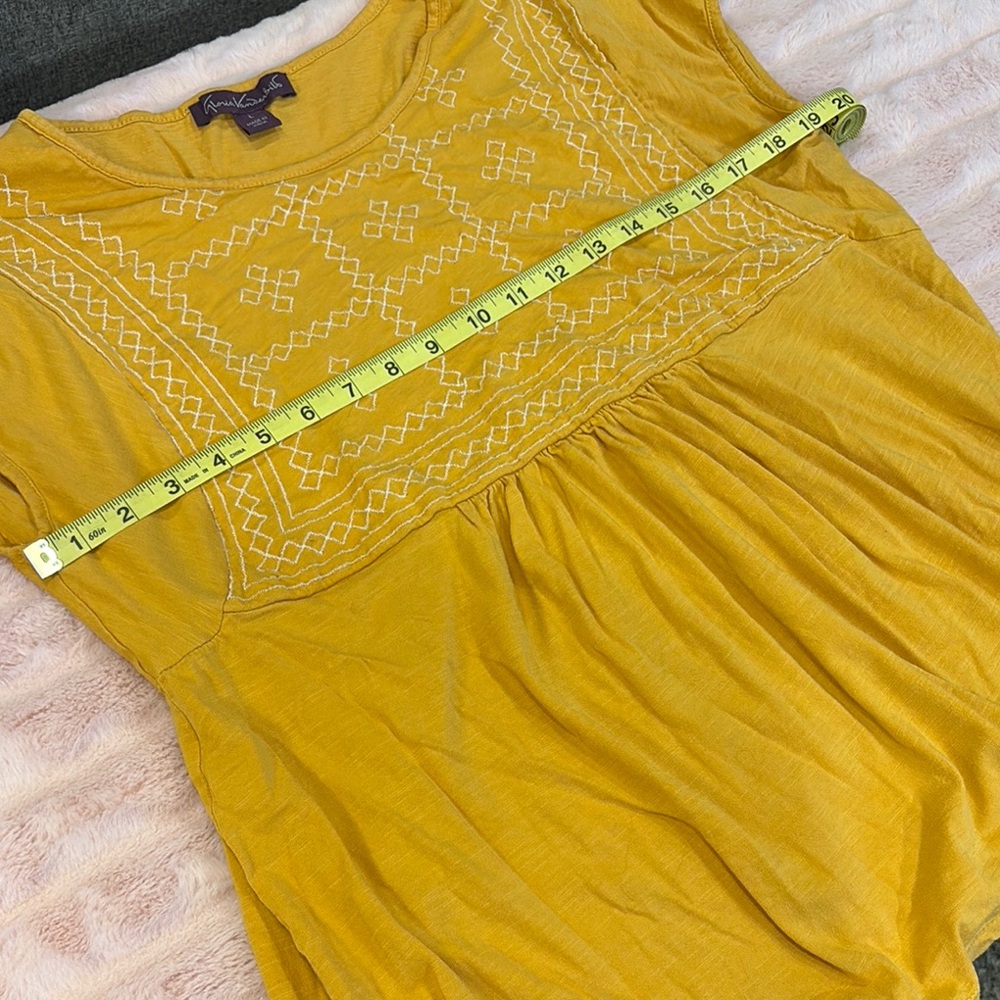 Mustard Embroidered Women's Top